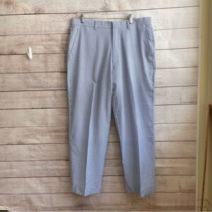 VINCI SEERSUCKER PANTS IN BLUE AND WHITE‎ STRIPES